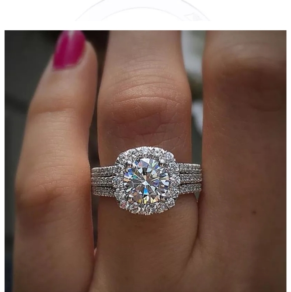 925 Sterling Sl  lab created diamond. - Picture 2 of 6